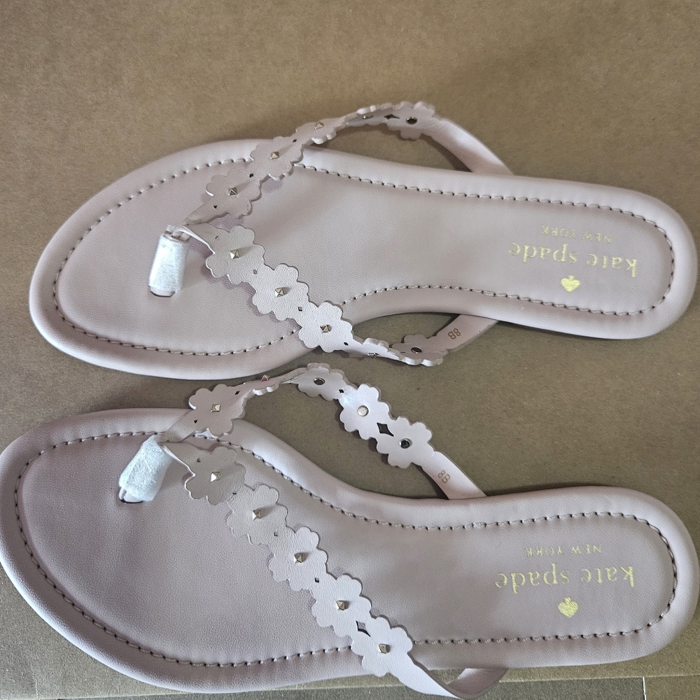 Kate Spade Daisy Floral Nappa Sandals Rose Smoke Size 8